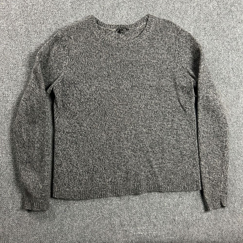 Theory Sweater Womens Large Gray Knit Crew Neck Jumper Casual 100% Wool
